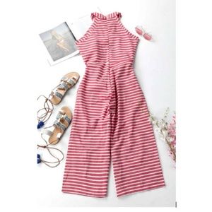 dresslim round neck striped jumpsuits